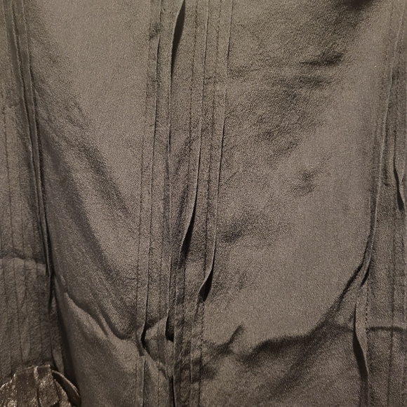 Silkland 100% Silk Black Ruffled Skirt With Bow Details Size 10 - Picture 4 of 6